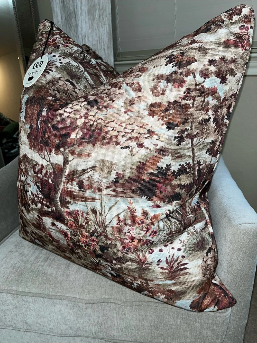 1-NWT CALLISTO HOME AUTUMN LANDSCAPE DESIGN LUXURY DECORATIVE PILLOW (T10188F14)